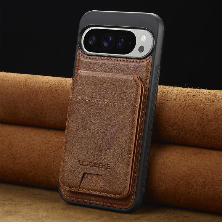 For Google Pixel 10 Pro XL LC.IMEEKE L3 Series Detachable RFID Card Bag Magsafe Phone Case(Brown)