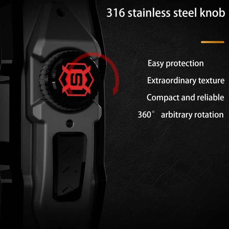 For Apple Watch Ultra 3 / 2 / 1 49mm RedPepper Armor Metal Case Integrated Silicone Watch Band(Black)