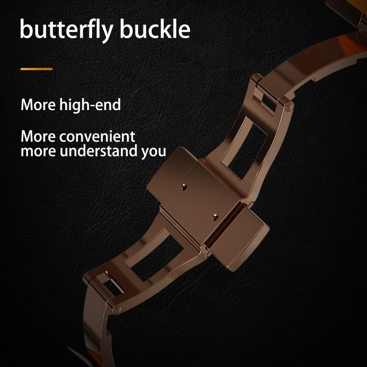 For Apple Watch Ultra 3 / 2 / 1 49mm RedPepper Armor Metal Case Integrated Silicone Watch Band(Rose Gold Black Orange)