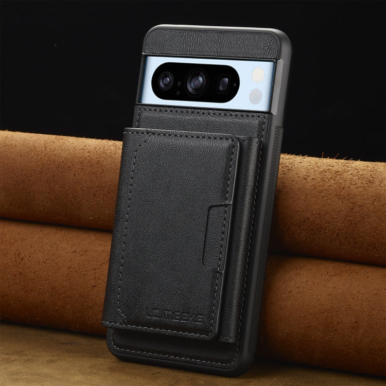 For Google Pixel 8 Pro LC.IMEEKE L5 Series Detachable RFID Card Bag Magsafe Phone Case(Black)