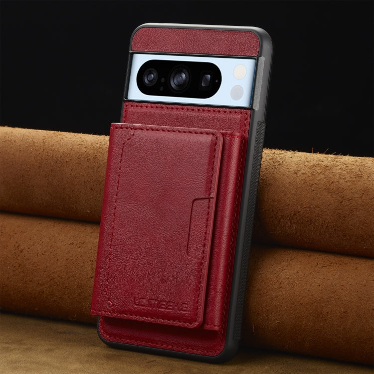 For Google Pixel 8 Pro LC.IMEEKE L5 Series Detachable RFID Card Bag Magsafe Phone Case(Red)