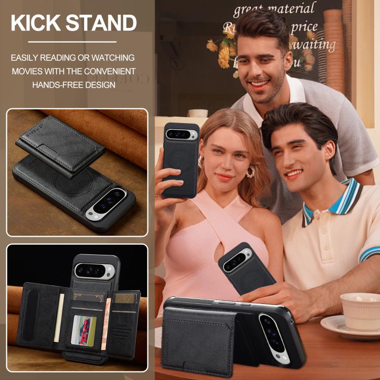 For Google Pixel 10 / 10 Pro LC.IMEEKE L5 Series Detachable RFID Card Bag Magsafe Phone Case(Black)