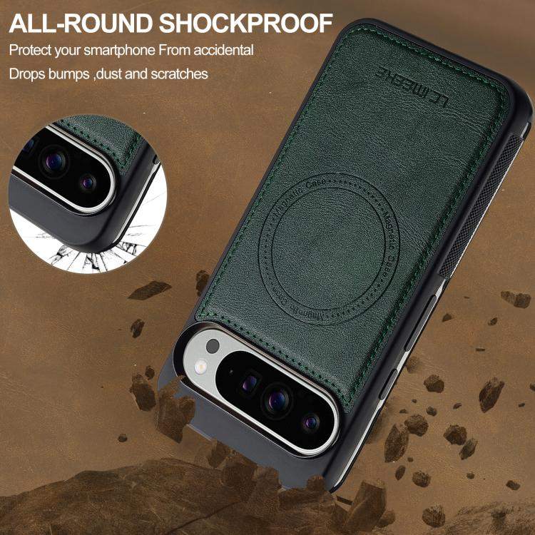 For Google Pixel 10 / 10 Pro LC.IMEEKE L5 Series Detachable RFID Card Bag Magsafe Phone Case(Green)
