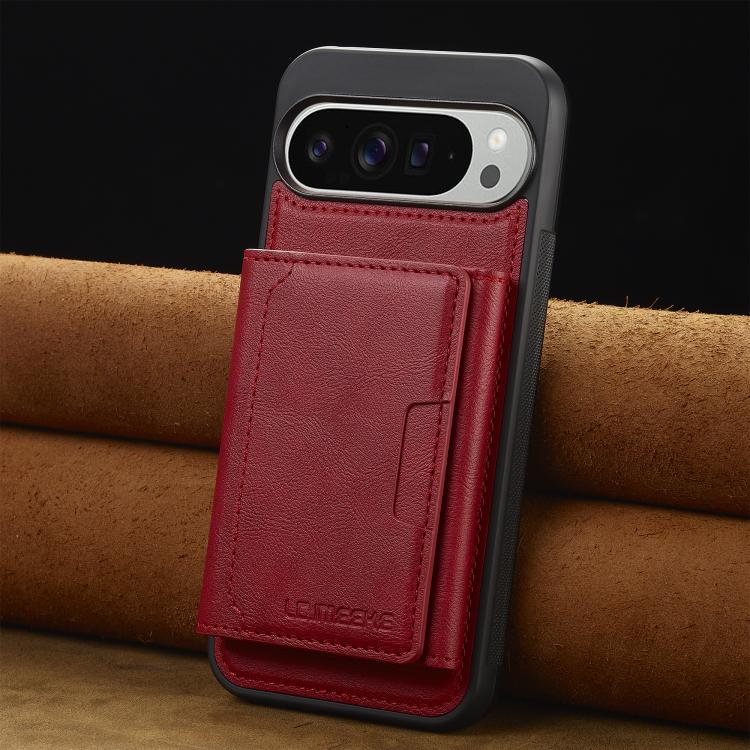 For Google Pixel 10 / 10 Pro LC.IMEEKE L5 Series Detachable RFID Card Bag Magsafe Phone Case(Red)