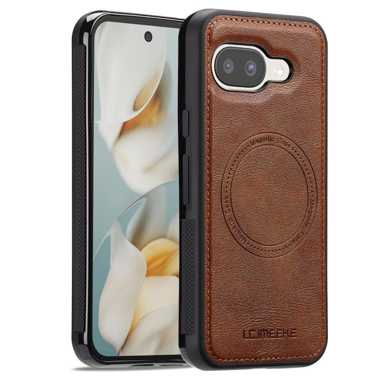 For Google Pixel 9a LC.IMEEKE Magsafe Phone Case(Brown)