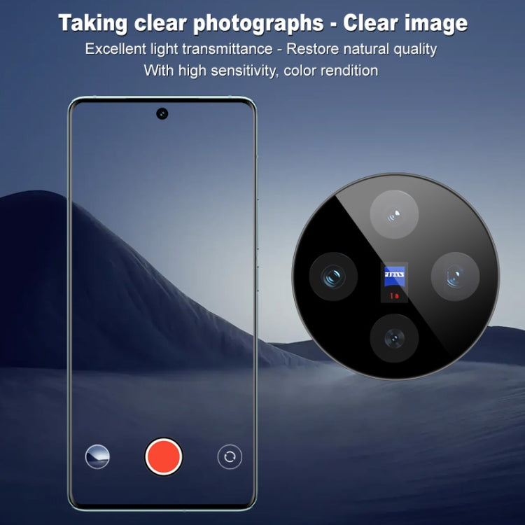 For vivo X100 imak Black Version HD Glass Rear Camera Lens Film, Self-positioning Version
