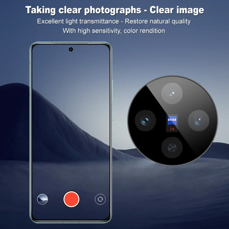 For vivo X100s imak Black Version HD Glass Rear Camera Lens Film, Self-positioning Version