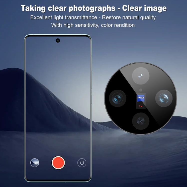 For vivo X100 Pro imak Black Version HD Glass Rear Camera Lens Film, Self-positioning Version