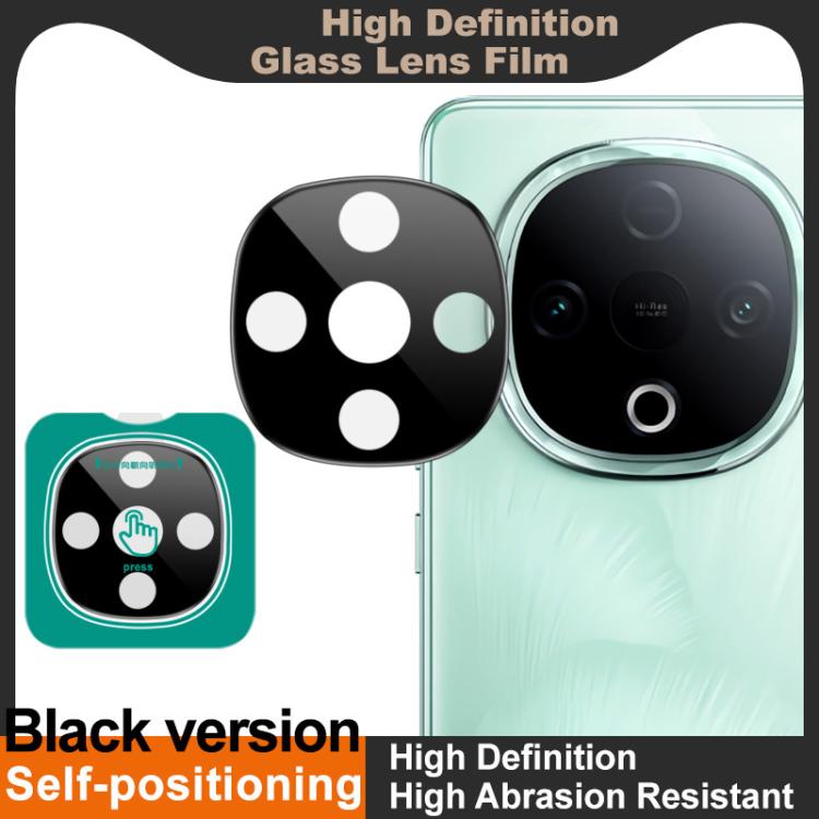 For vivo Y300 imak Black Version HD Glass Rear Camera Lens Film, Self-positioning Version