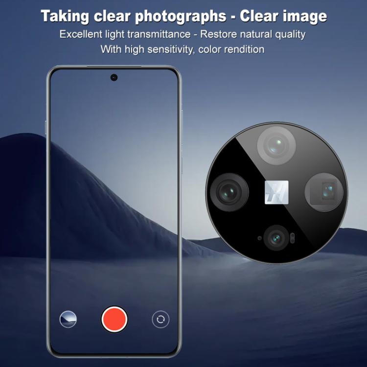 For OPPO Find X8 Pro 5G imak Black Version HD Glass Rear Camera Lens Film, Self-positioning Version