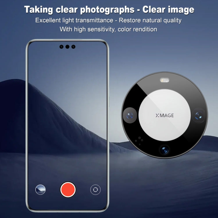 For Huawei Mate 60 Pro imak Black Version HD Glass Rear Camera Lens Film, Self-positioning Version