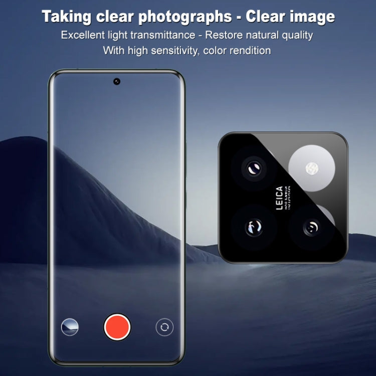 For Xiaomi 14 Pro imak Black Version HD Glass Rear Camera Lens Film, Self-positioning Version