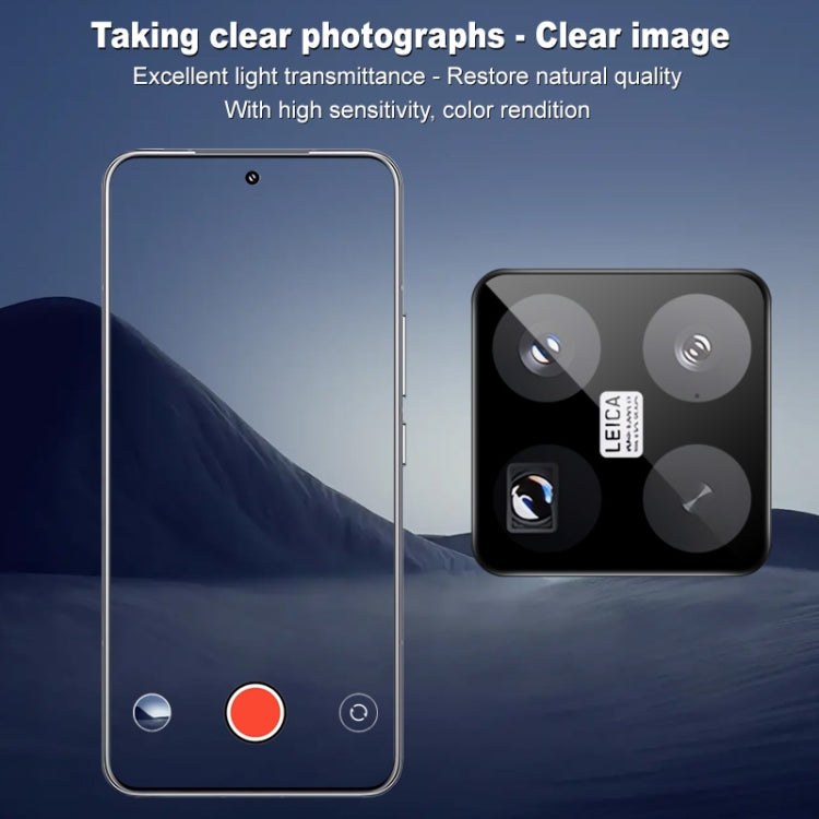 For Xiaomi 15 Pro imak Black Version HD Glass Rear Camera Lens Film, Self-positioning Version
