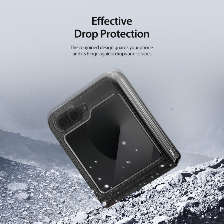 For Samsung Galaxy Z Flip6 / Flip7 FE DUX DUCIS Bril Series PU + TPU Phone Case(Black)