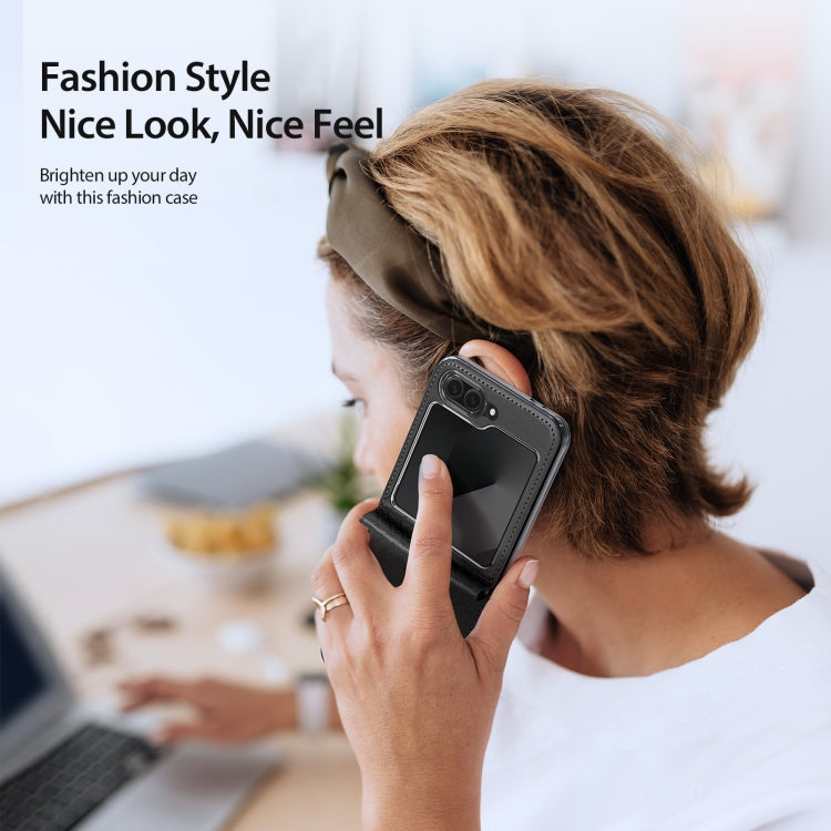 For Samsung Galaxy Z Flip6 / Flip7 FE DUX DUCIS Bril Series PU + TPU Phone Case(Black)