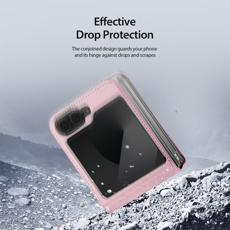 For Samsung Galaxy Z Flip6 / Flip7 FE DUX DUCIS Bril Series PU + TPU Phone Case(Pink)