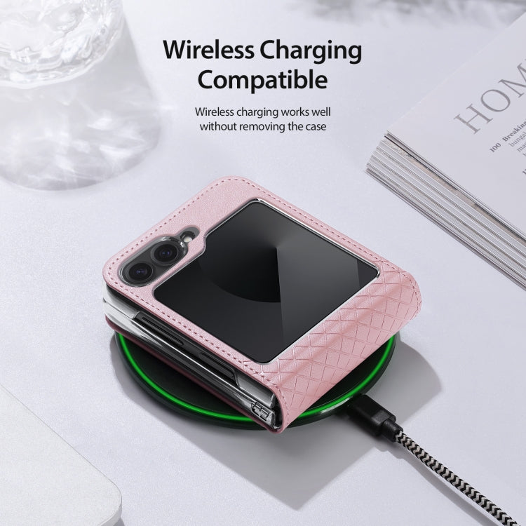 For Samsung Galaxy Z Flip6 / Flip7 FE DUX DUCIS Bril Series PU + TPU Phone Case(Pink)