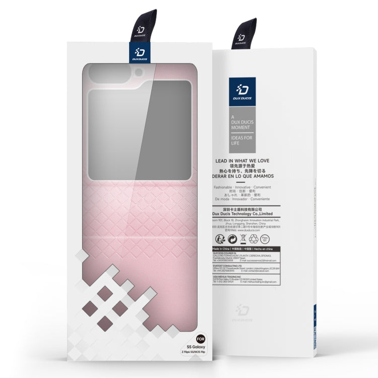 For Samsung Galaxy Z Flip6 / Flip7 FE DUX DUCIS Bril Series PU + TPU Phone Case(Pink)