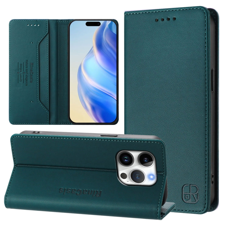 RC01 Dual-Folded Magnetic Suction RFID Leather Phone Case, For iPhone 17, For iPhone Air, For iPhone 16 Pro Max