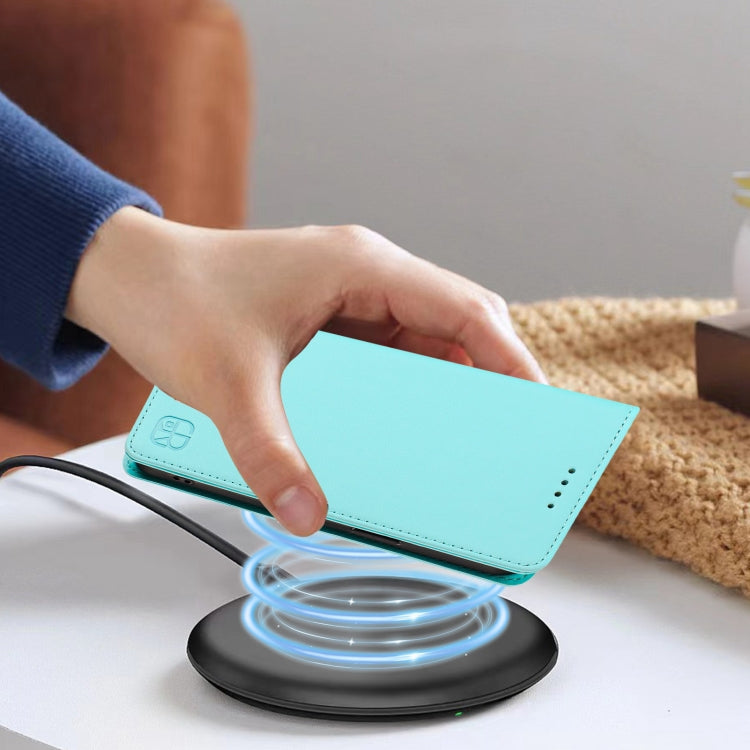 RC01 Dual-Folded Magnetic Suction RFID Leather Phone Case, For iPhone 17e / 16e, For iPhone 17 Pro Max, For iPhone 17 Pro