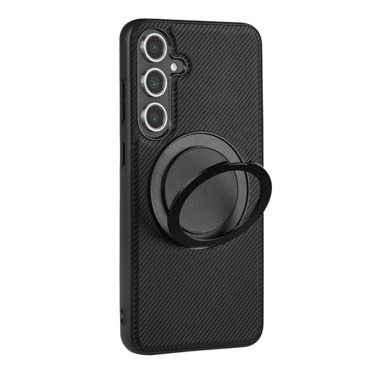 For Samsung Galaxy S24 5G ViLi TCY Series Kevlar Leather Texture Rotating Holder Phone Case(Black)