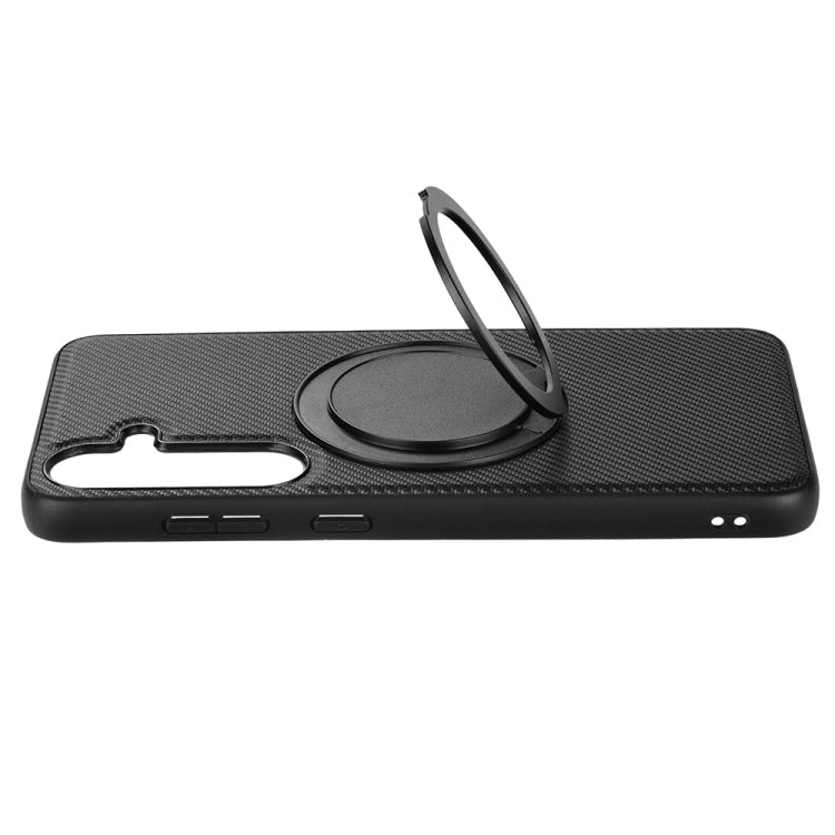 For Samsung Galaxy S24+ 5G ViLi TCY Series Kevlar Leather Texture Rotating Holder Phone Case(Black)