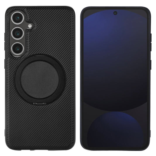 For Samsung Galaxy S25 5G ViLi TCY Series Kevlar Leather Texture Rotating Holder Phone Case(Black)