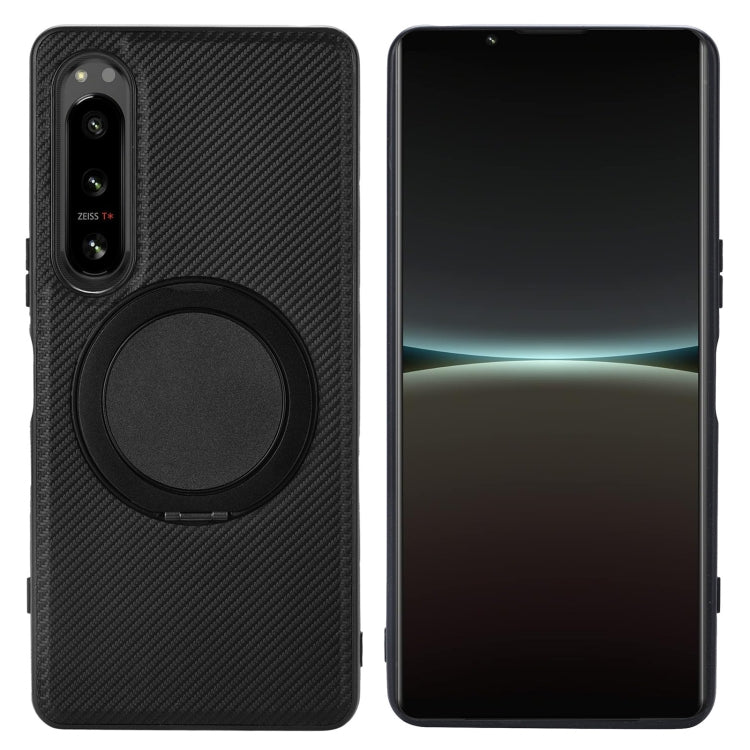 For Sony Xperia 5 IV ViLi TCY Series Kevlar Leather Texture Rotating Holder Phone Case(Black)