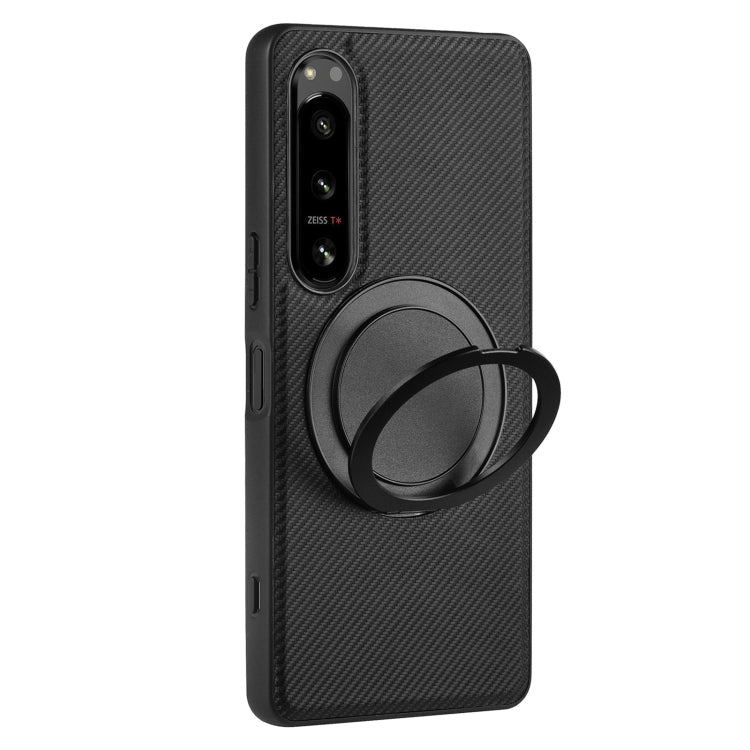 For Sony Xperia 5 IV ViLi TCY Series Kevlar Leather Texture Rotating Holder Phone Case(Black)