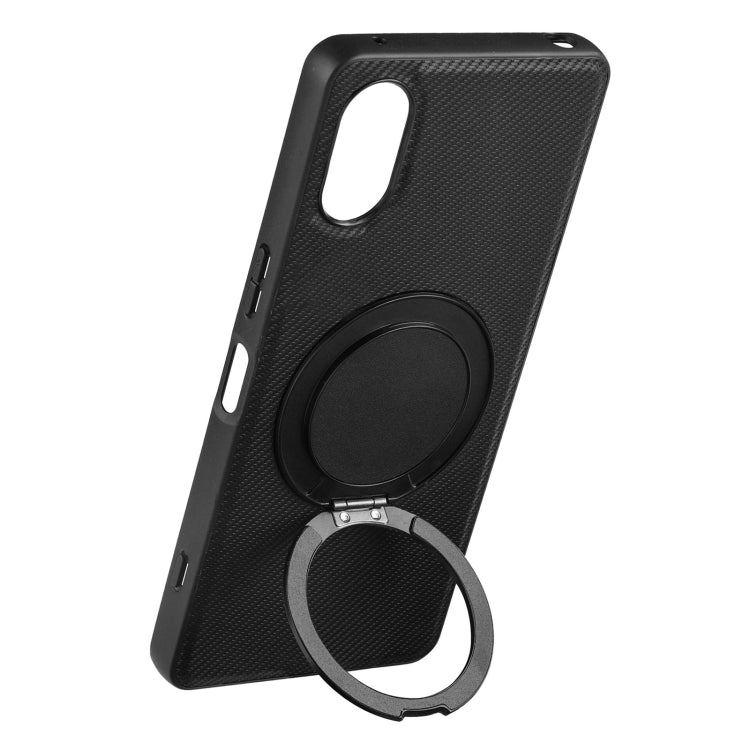 For Sony Xperia 10 VI ViLi TCY Series Kevlar Leather Texture Rotating Holder Phone Case(Black)
