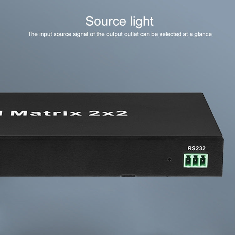 Measy MT4322 4K 30Hz 2 In 2 Out HDMI Matrix Switch Support Seamless Switching, EU Plug(Black)