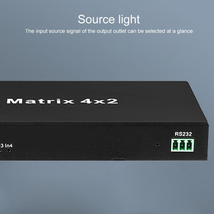 Measy MT4342 4K 30Hz 4 In 2 Out HDMI Matrix Switch Support Seamless Switching, AU Plug(Black)