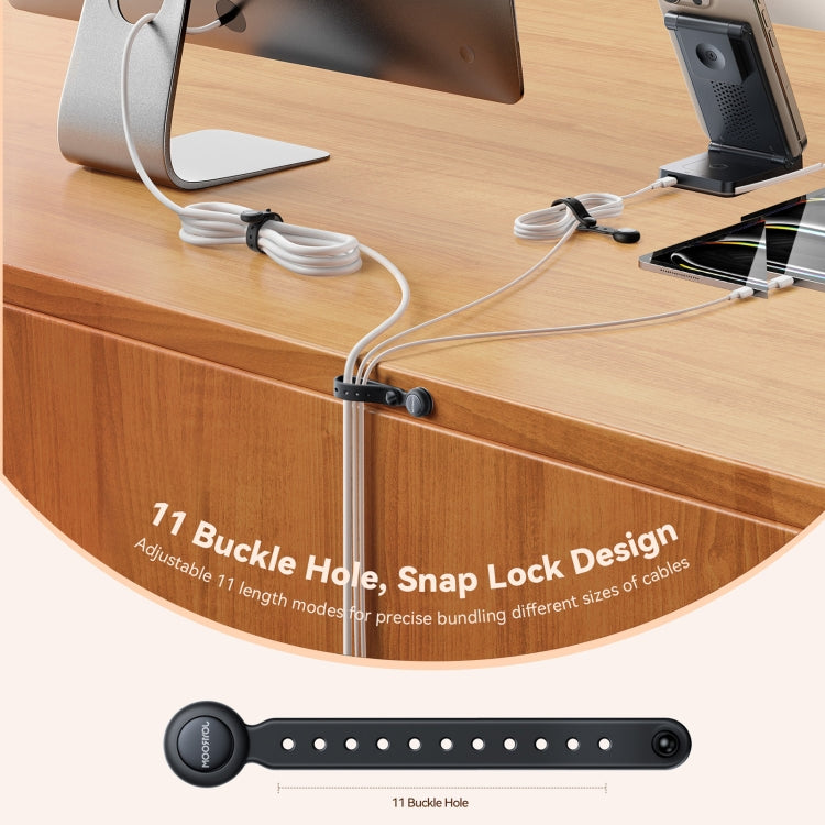 JOYROOM JR-ZS422 Magnetic Silicone Cable Tie Organizer(Black)