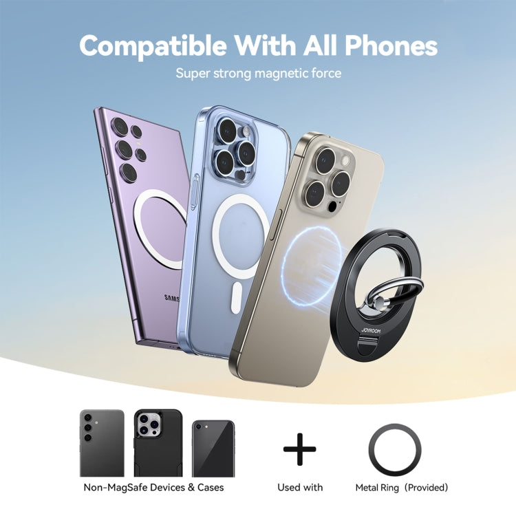 JOYROOM JR-ZS420 Rotatable Foldable Magnetic Mobile Phone Ring Holder(Black)