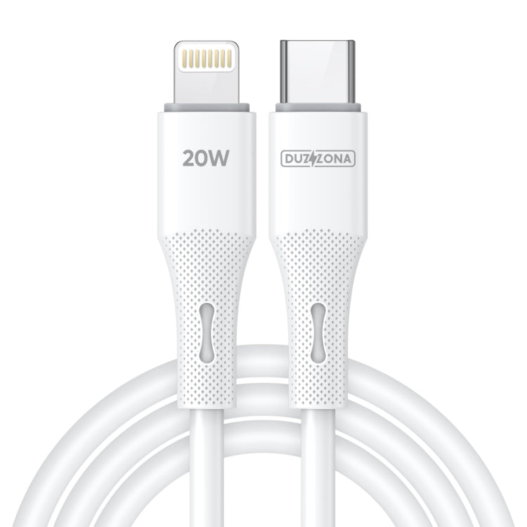 DUZZONA A10 PD20W 480Mbps Type-C to 8 Pin Fast Charging Cable, Length:1m(White)