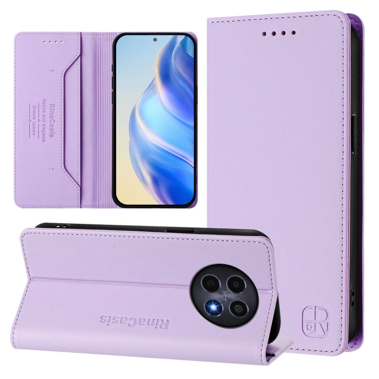RC01 Dual-Folded Magnetic Suction RFID Leather Phone Case, For Realme P1 Pro, For Realme 12+ 5G / Narzo 70 Pro 5G India, For Realme 12 5G Global