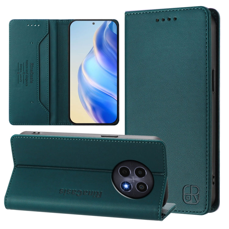 RC01 Dual-Folded Magnetic Suction RFID Leather Phone Case, For Realme P1 Pro, For Realme 12+ 5G / Narzo 70 Pro 5G India, For Realme 12 5G Global