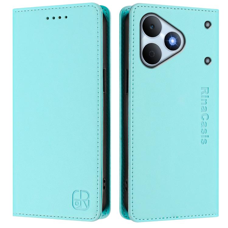 RC01 Dual-Folded Magnetic Suction RFID Leather Phone Case, For Realme Note 80 4G Global, For Realme 16 5G Global, For Realme 16 Pro+ 5G Global