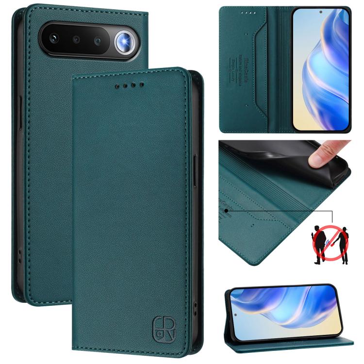 RC01 Dual-Folded Magnetic Suction RFID Leather Phone Case, For Realme Note 80 4G Global, For Realme 16 5G Global, For Realme 16 Pro+ 5G Global