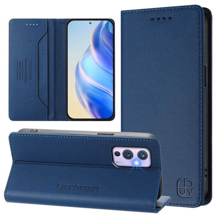 RC01 Dual-Folded Magnetic Suction RFID Leather Phone Case, For OnePlus 9 Pro, For OnePlus 9