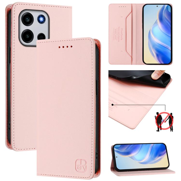 RC01 Dual-Folded Magnetic Suction RFID Leather Phone Case, For OnePlus Turbo 6X Pro 5G, For OnePlus Turbo 6 / 6V 5G, For OnePlus Ace 5 Ultra
