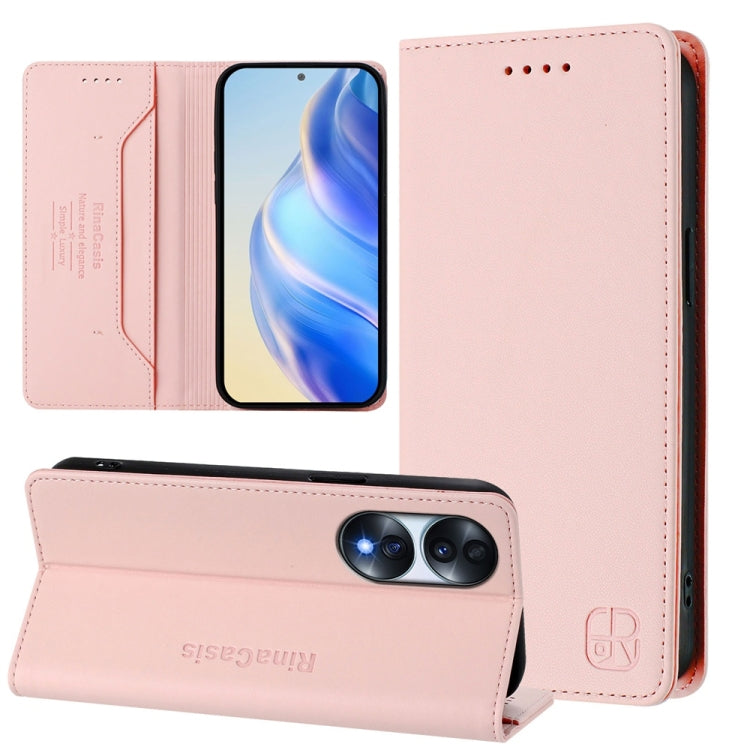 RC01 Dual-Folded Magnetic Suction RFID Leather Phone Case, For Honor 70 Pro, For Honor 70, For Honor X8 4G / X30i / Play6T Pro