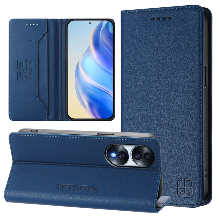 RC01 Dual-Folded Magnetic Suction RFID Leather Phone Case, For Honor 70 Pro, For Honor 70, For Honor X8 4G / X30i / Play6T Pro