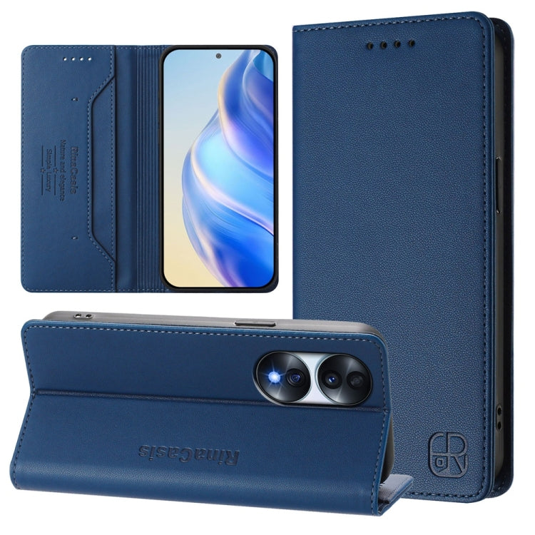 RC01 Dual-Folded Magnetic Suction RFID Leather Phone Case, For Honor 70 Pro, For Honor 70, For Honor X8 4G / X30i / Play6T Pro