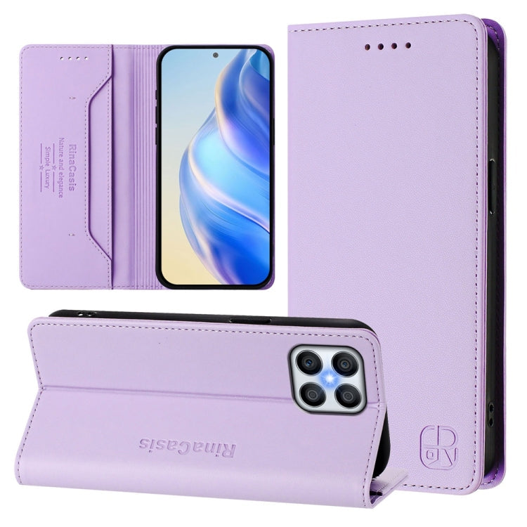 RC01 Dual-Folded Magnetic Suction RFID Leather Phone Case, For Honor 70 Pro, For Honor 70, For Honor X8 4G / X30i / Play6T Pro