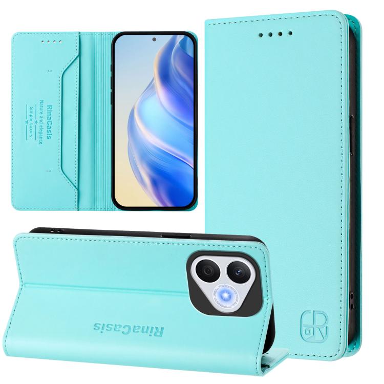 RC01 Dual-Folded Magnetic Suction RFID Leather Phone Case, For Honor Play 60, For Honor 400 Lite Global, For Honor 400 Global 156.5mm