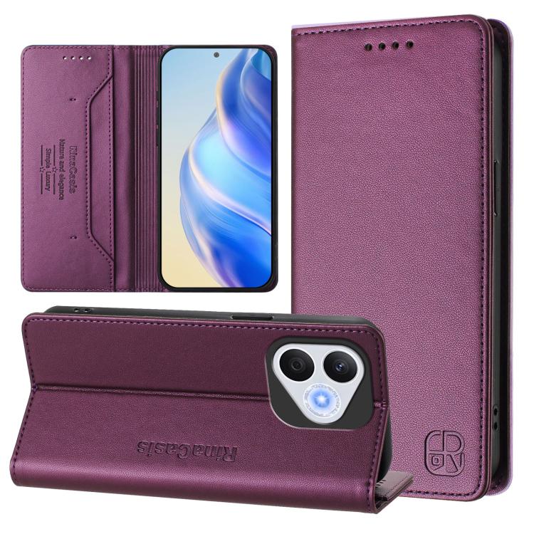 RC01 Dual-Folded Magnetic Suction RFID Leather Phone Case, For Honor Play 60, For Honor 400 Lite Global, For Honor 400 Global 156.5mm