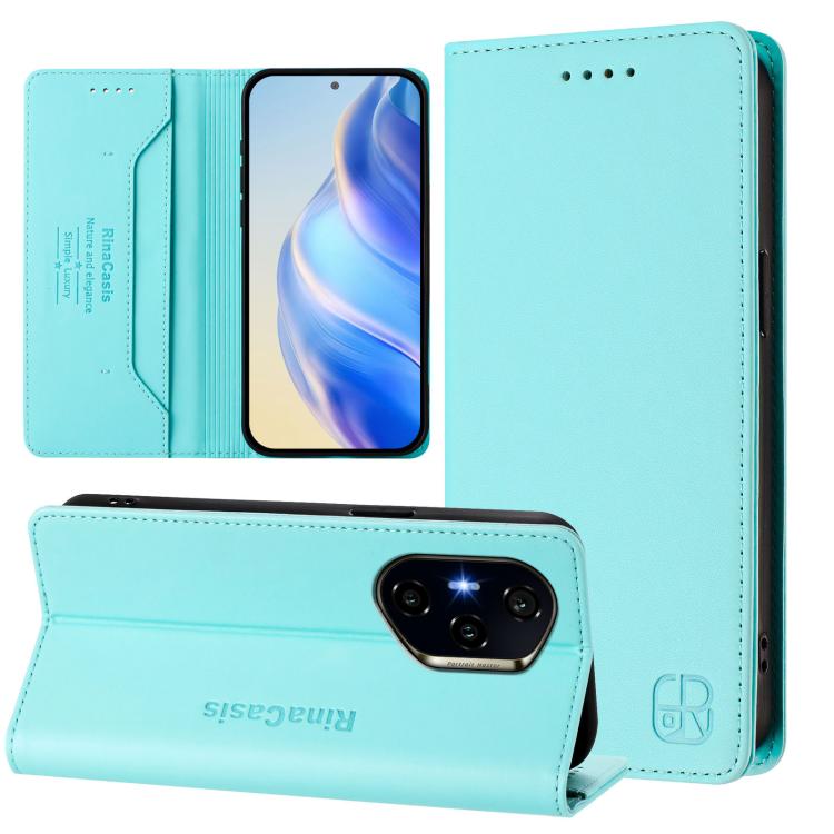 RC01 Dual-Folded Magnetic Suction RFID Leather Phone Case, For Honor Play 60, For Honor 400 Lite Global, For Honor 400 Global 156.5mm