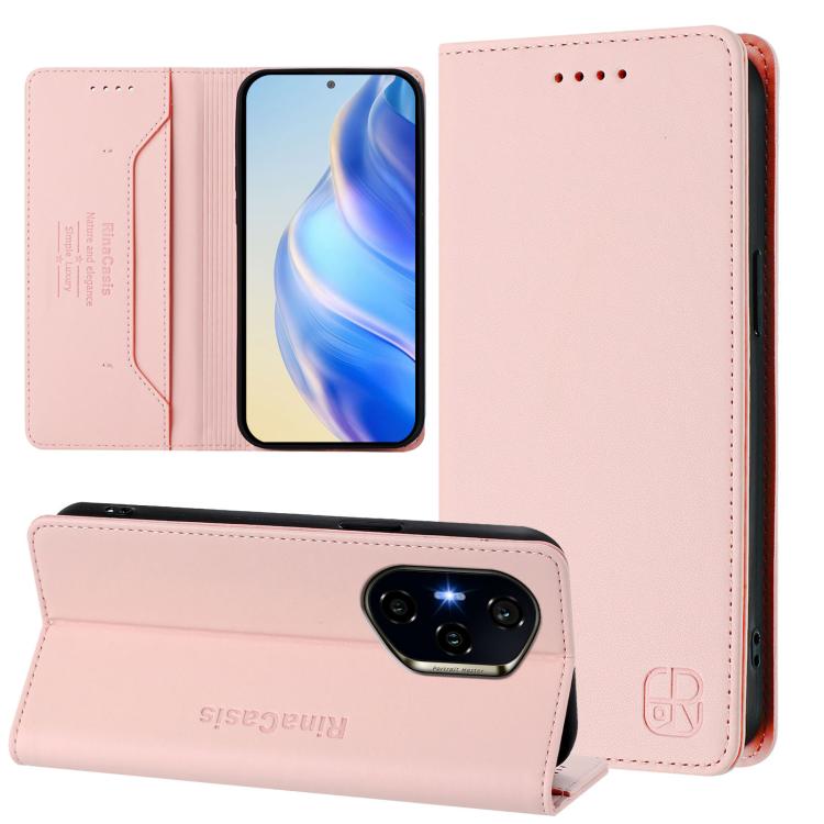 RC01 Dual-Folded Magnetic Suction RFID Leather Phone Case, For Honor Play 60, For Honor 400 Lite Global, For Honor 400 Global 156.5mm