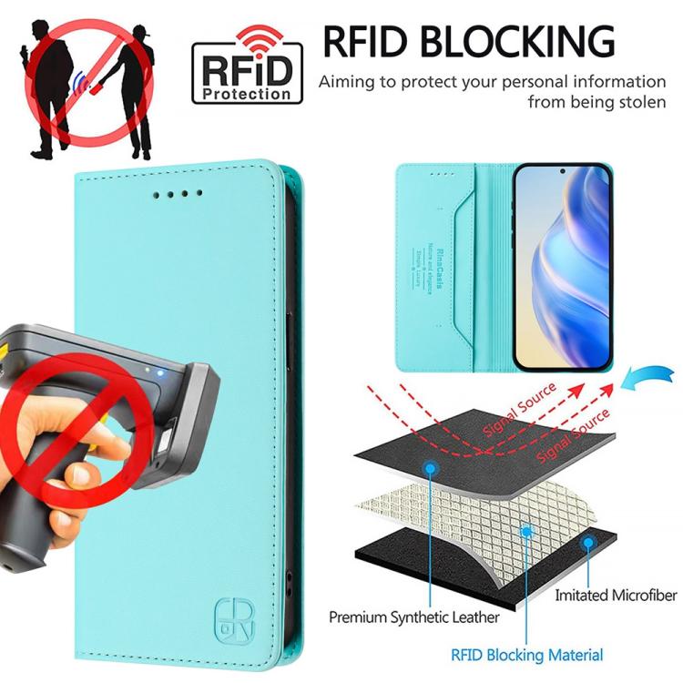 RC01 Dual-Folded Magnetic Suction RFID Leather Phone Case, For Honor Play 60, For Honor 400 Lite Global, For Honor 400 Global 156.5mm